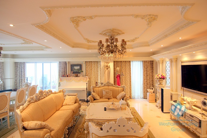 Luxury 03 bedrooms apartment with lake view for rent in Gold Westlake Building, Tay Ho district 